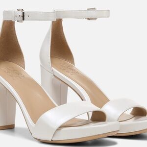 Elegant White Ankle Strap Heels